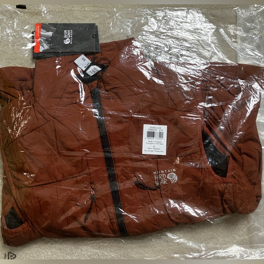 Mountain Hardwear Men’s Vest KOR Airshell, M, Iron Oxide, NEW